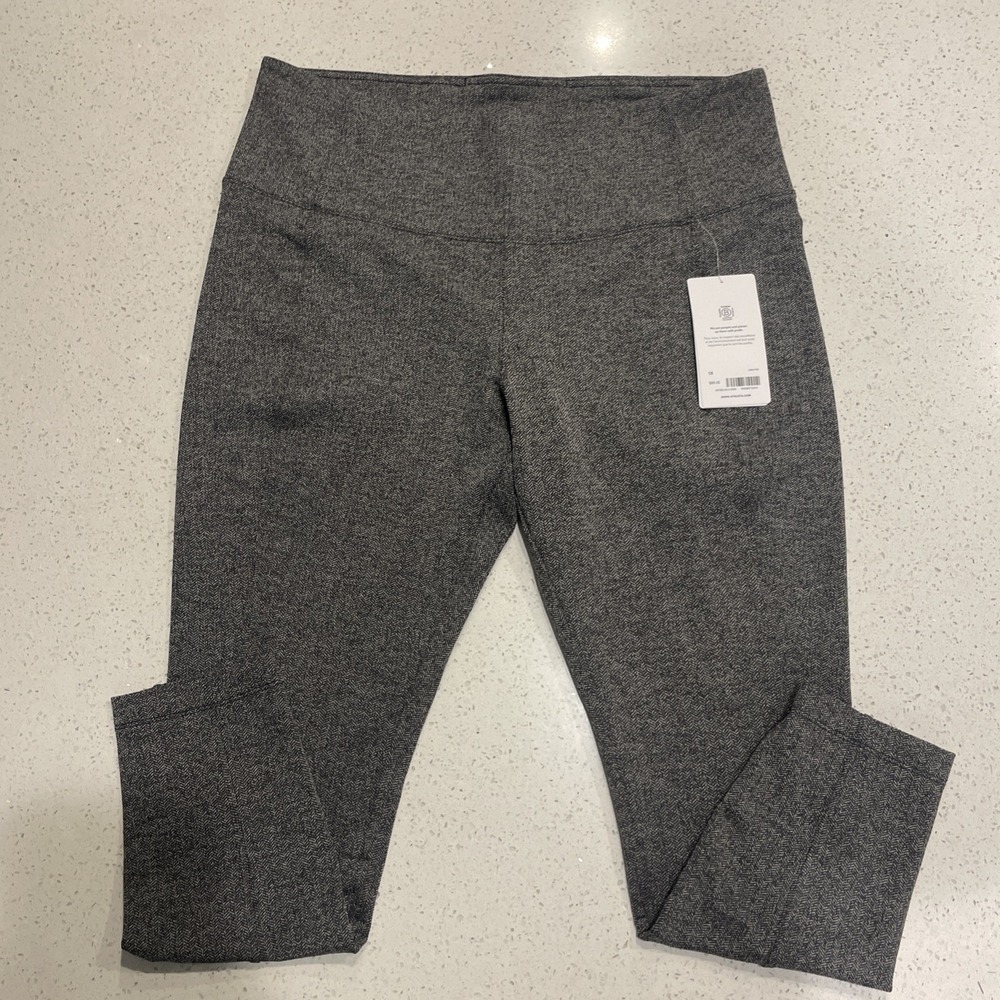 NWT Athleta DELANCEY‎ HERRINGBONE TIGHT sz 1X Black White